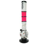 Chongz Acrylic 40cm "Debonair" Ice Twist Water pipe, heavy duty rubber base with Chongz brand logo, Stands approximately 40cm tall (Pink)