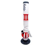 Chongz Acrylic 40cm "Eskimo Mel" Ice Twist Waterpipe Bong, heavy duty rubber base with Chongz brand logo, Stands approximately 40cm tall (Red)