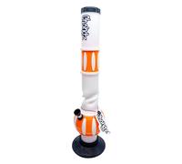 Chongz Acrylic 40cm "Eskimo Mel" Ice Twist Waterpipe Bong, heavy duty rubber base with Chongz brand logo, Stands approximately 40cm tall (Solid Orange)