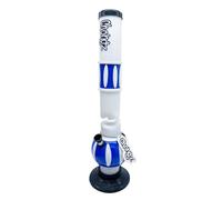 Chongz Acrylic 40cm "Eskimo Mel" Ice Twist Waterpipe Bong, heavy duty rubber base with Chongz brand logo, Stands approximately 40cm tall (Solid Blue)