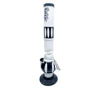 Chongz Acrylic 40cm "Eskimo Mel" Ice Twist Waterpipe Bong, heavy duty rubber base with Chongz brand logo, Stands approximately 40cm tall (Solid Black)