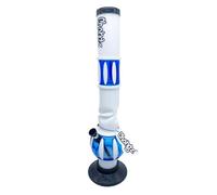 Chongz Acrylic 40cm "Eskimo Mel" Ice Twist Waterpipe Bong, heavy duty rubber base with Chongz brand logo, Stands approximately 40cm tall (Blue)