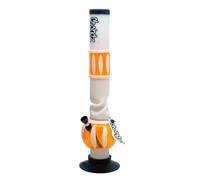 Chongz Acrylic 40cm "Eskimo Mel" Ice Twist Waterpipe Bong, heavy duty rubber base with Chongz brand logo, Stands approximately 40cm tall (Orange)