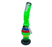 Chongz Acrylic 40cm "Lean On Me" Ice Twist Waterpipe Bong, heavy duty rubber base with Chongz brand logo, Stands approximately 40cm tall (Green)