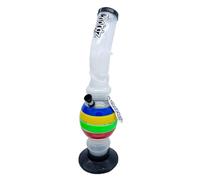 Chongz Acrylic 40cm "Lean On Me" Ice Twist Waterpipe Bong, heavy duty rubber base with Chongz brand logo, Stands approximately 40cm tall (White)