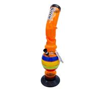 Chongz Acrylic 40cm "Lean On Me" Ice Twist Waterpipe Bong, heavy duty rubber base with Chongz brand logo, Stands approximately 40cm tall (Orange)
