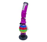 Chongz Acrylic 40cm "Lean On Me" Ice Twist Waterpipe Bong, heavy duty rubber base with Chongz brand logo, Stands approximately 40cm tall (Purple)