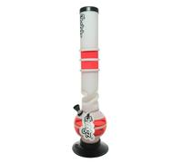 Chongz Acrylic 40cm "Loose Tooth" Ice Twist Waterpipe Bong, heavy duty rubber base with Chongz brand logo, Stands approximately 40cm tall (Red)