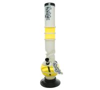 Chongz Acrylic 40cm "Loose Tooth" Ice Twist Waterpipe, heavy duty rubber base with Chongz brand logo, Stands approximately 40cm tall (Yellow)