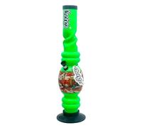 Chongz Acrylic 40cm "Non Spender" Ice Twist Waterpipe Bong, heavy duty rubber base with Chongz brand logo, Stands approximately 40cm tall (Green)