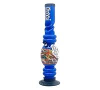 Chongz Acrylic 40cm "Non Spender" Ice Twist Waterpipe Bong, heavy duty rubber base with Chongz brand logo, Stands approximately 40cm tall (Blue)