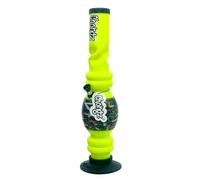 Chongz Acrylic 40cm "Non Spender" Ice Twist Waterpipe Bong, heavy duty rubber base with Chongz brand logo, Stands approximately 40cm tall (Lime)