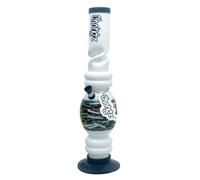 Chongz Acrylic 40cm "Non Spender" Ice Twist Waterpipe Bong, heavy duty rubber base with Chongz brand logo, Stands approximately 40cm tall (White)