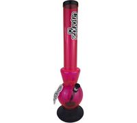 CHONGZ Acrylic Bong 40cm Mr Magic Acrylic Ice Pinch Plastic Waterpipe, Ice Spikes with Metel Cone & Stem (Pink)