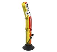 CHONGZ Acrylic Bong 40cm "Royal Cream" Rasta Leanback Ice Pinch Straight Waterpipe (Random Colour Delivery) with Vastu Mylar Bag