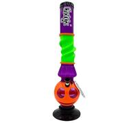 CHONGZ Acrylic Bong 40cm Tasty Treat Acrylic Ice Pinch Plastic Waterpipe, Swirl Design with Metel Cone & Stem - Random Colour Delivery