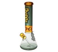 Chongz "Beef Galore" 30cm Ice Beaker Bong | Diffuser Downstem | Thick 5mm Glass (GCH473) (Orange/Black)