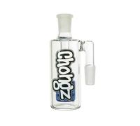 Chongz Chaz Ash Catcher & Pre-Cooler for Bongs - Male to Female Waterpipe Adapter 14.4mm 18.8mm - Premium Borosilicate Glass Downstem Diffuser (Blue, 14.4mm)