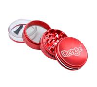 Chongz Deep Dish 4 Part Grinder 60mm Durable and Efficient Tobbaco Grinder for Smooth Results (Red)