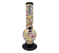 CHONGZ Floral Nigel Acrylic Bong Plastic Waterpipe Pipe, with Ice Pinch 30cm (White)