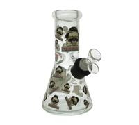 Chongz Glass 20cm Glow Series waterpipe bongs. Heat applied permanent Chongz Brand Glow in the Dark logo. Manufactured from 7 mm thick borosilicate glass. (Hunter S. Bongson)