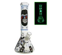 Chongz Glass 30cm "Monkeee Maan" 7mm Glow waterpipe bong (Blue)