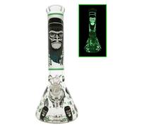 Chongz Glass 30cm "Monkeee Maan" 7mm Glow waterpipe bong (Green)