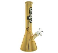 Chongz Glass 32cm Ted Bondi Waterpipe Bong, Manufactured from 5mm Thick Borosilicate Glass, Beaker with Ice Pinch (Gold)