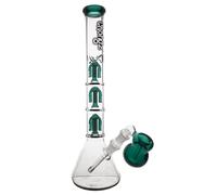 Chongz Glass 37cm 5mm 'Nasty' Triple Percolator waterpipe bong (Teal accents)