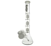 Chongz Glass 37cm 5mm 'Nasty' Triple Percolator waterpipe bong (White accents)
