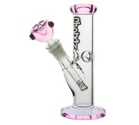 Chongz Glass Bong "F*ck Butt*n" 20cm Straight Ice Pinch Waterpipe (Pink)
