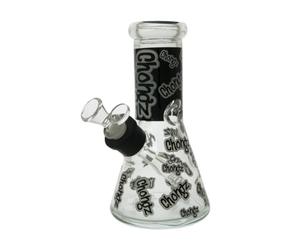 CHONGZ Glass Bong Glow Series 20cm Multi Print (Glow in The Dark) (Black)