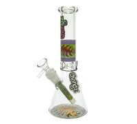 Chongz Glass Freak Scene 25cm Beaker Water Pipe - Premium Borosilicate Glass with Psychedelic Swirl Design, Artistic Collectible (Purple)