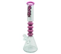 CHONGZ GlassBong 40cm Envy Breeds Desire Waterpipe with Ribbed Neck with Easy Lift Bowl (Milk Pink)
