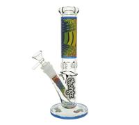 Chongz Ice Bong 25cm Straight Glass Water Pipe - 5mm Thick Borosilicate with Ice Chamber | Premium Bongs (Blue)