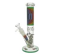 Chongz Ice Bong 25cm Straight Glass Water Pipe - 5mm Thick Borosilicate with Ice Chamber | Premium Bongs (Green)