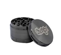 Chongz Metal Grinder 60mm - 4 Part Herb Crusher with Razor Sharp Teeth & Steel Mesh Sifter - Ultimate Crumbler & Scraper Spoon - Crash Test (Black)