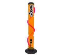 CHONGZ Smash It G Acrylic Bong Plastic Waterpipe STRAIGHT Pipe with Ice Pinch, Random Colour Pipe Wrap 40cm (Orange)