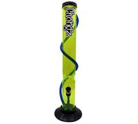 CHONGZ Smash It G Acrylic Bong Plastic Waterpipe STRAIGHT Pipe with Ice Pinch, Random Colour Pipe Wrap 40cm (Light Green)