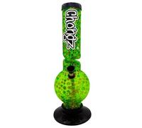 Chongz Summers Kiss Flowers Acrylic Bong Plastic Waterpipe Pipe, with Ice Pinch 30cm (Green)