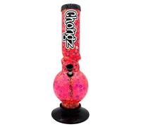 Chongz Summers Kiss Flowers Acrylic Bong Plastic Waterpipe Pipe, with Ice Pinch 30cm (Pink)