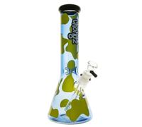 Chongz The Blob,32cm Premium Glass Bong 7mm Thick with Ice Pinch, Green Splashes