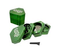 Chongz Trifecta 44mm Herb Grinder - 4 Part Aluminium Metal Grinder with Diamond Teeth, Magnetic Lid & Material Catcher - Portable Travel Grinder (Green)