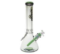 Chongz Vic 35cm Glass Bong - 9mm Borosilicate Water Bubbler with Triple Ice Notches & Diffused Downstem (Green)
