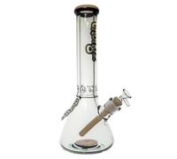 Chongz Vic 35cm Glass Bong - 9mm Borosilicate Water Bubbler with Triple Ice Notches & Diffused Downstem (Orange)