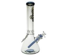 Chongz Vic 35cm Glass Bong - 9mm Borosilicate Water Bubbler with Triple Ice Notches & Diffused Downstem (Blue)