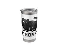 Chonk Cat Funny Meme Design for Fat Cat Lovers Black Print Stainless Steel Insulated Tumbler