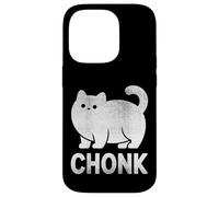 Chonk Cat Funny Meme Design for Fat Cat Lovers White Print Case for iPhone 14 Pro