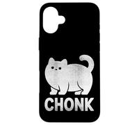 Chonk Cat Funny Meme Design for Fat Cat Lovers White Print Case for iPhone 16 Plus