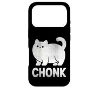 Chonk Cat Funny Meme Design for Fat Cat Lovers White Print Case for iPhone 17 Pro